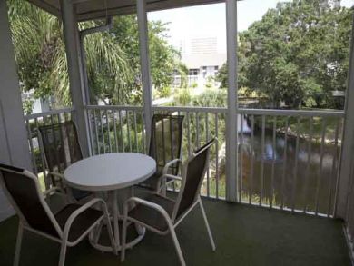 Balcony with table set